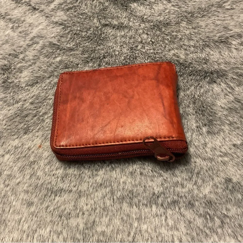 New Genuine Leather Zipper Wallet
